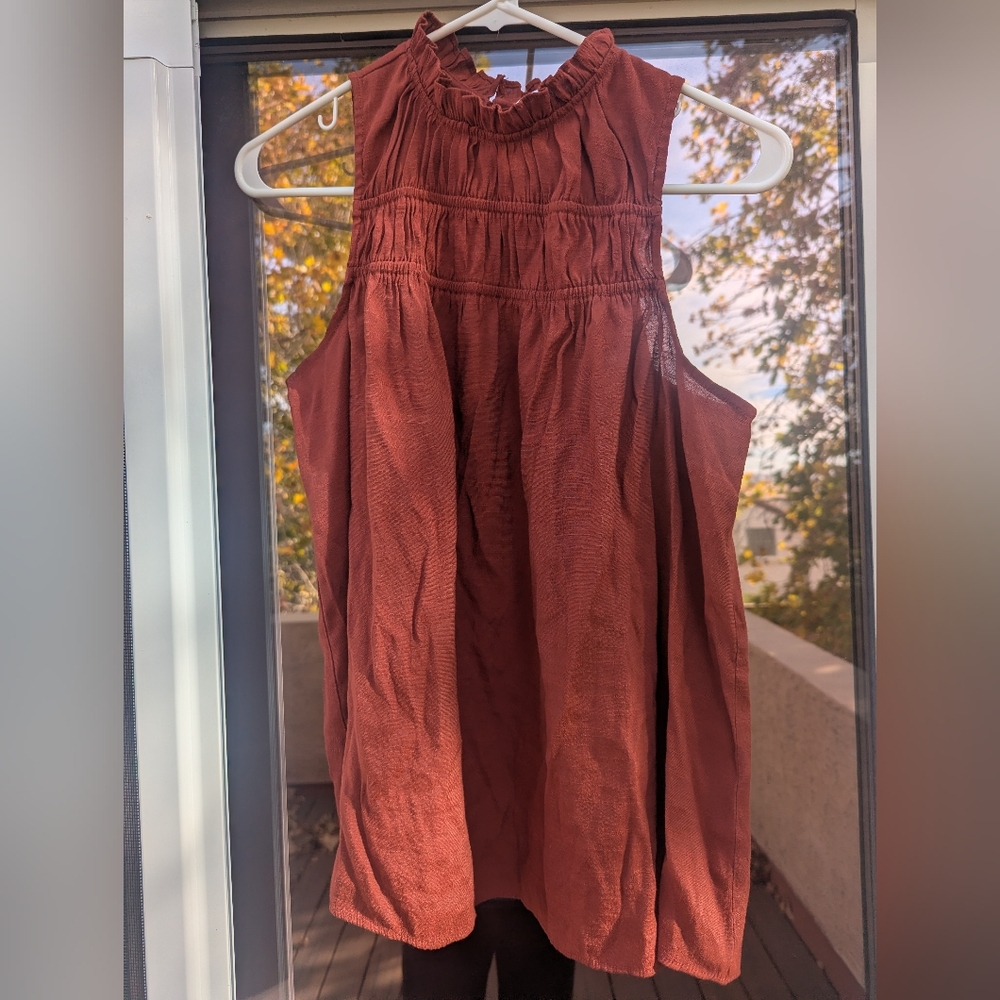 Nine West Rust Sleeveless Top